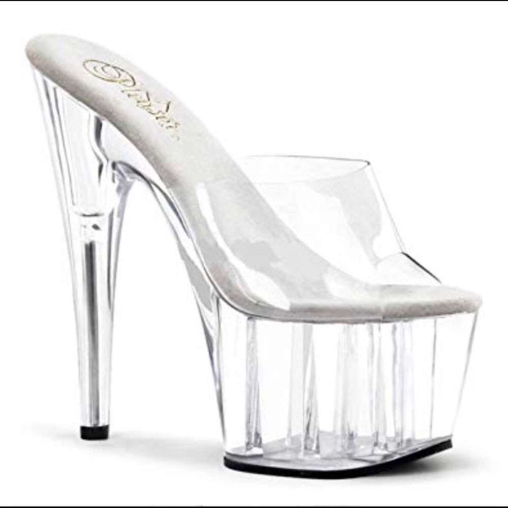 Pleaser women’s clear platform heels